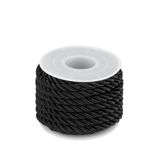 Decorative twisted string, black, 5 m (261019)
