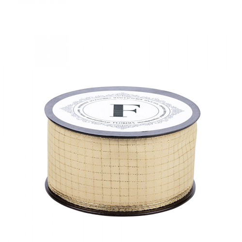 Cream lattice ribbon 5cm/10m (225042)